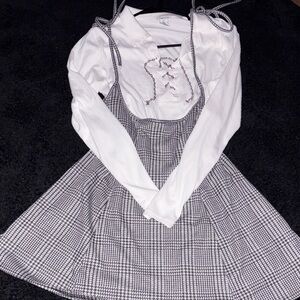 Rue21 Monochrome Plaid Dress with Chain Detail